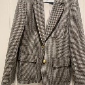 J Crew womens Houndstooth Blazer with Gold Buttons